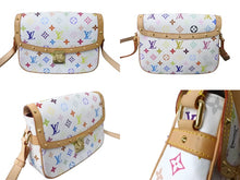 Load image into Gallery viewer, 新品同様 LOUIS VUITTON ルイヴィトン ソローニュ ショルダーバッグ 村上隆 モノグラムマルチカラー M92661 ホワイト ゴールド中古 64003