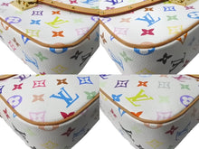 Load image into Gallery viewer, 新品同様 LOUIS VUITTON ルイヴィトン ソローニュ ショルダーバッグ 村上隆 モノグラムマルチカラー M92661 ホワイト ゴールド中古 64003