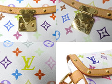 Load image into Gallery viewer, 新品同様 LOUIS VUITTON ルイヴィトン ソローニュ ショルダーバッグ 村上隆 モノグラムマルチカラー M92661 ホワイト ゴールド中古 64003