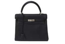 Load image into Gallery viewer, 極美品 HERMES エルメス ケリー25 ショルダーバッグ □M刻 ブラック トリヨンクレマンス シルバー金具 中古 64014
