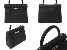 Load image into Gallery viewer, 極美品 HERMES エルメス ケリー25 ショルダーバッグ □M刻 ブラック トリヨンクレマンス シルバー金具 中古 64014