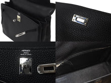 Load image into Gallery viewer, 極美品 HERMES エルメス ケリー25 ショルダーバッグ □M刻 ブラック トリヨンクレマンス シルバー金具 中古 64014