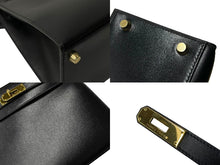 Load image into Gallery viewer, 極美品 HERMES エルメス ケリー28 外縫い ブラック ◻︎E刻印 カーフスキン ゴールド金具 ハンドバッグ 中古 64016