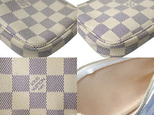 Load image into Gallery viewer, LOUIS VUITTON ルイヴィトン ポーチ N58010 ミニポシェットアクセソワール ダミエアズール ホワイト ゴールド金具 美品 中古 64020
