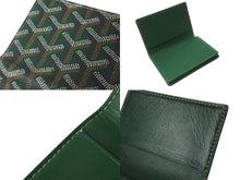 Load image into Gallery viewer, 極美品 GOYARD ゴヤール カードケース パスポートケース 名刺入れ ヘリンボーン グリーン イエロー PVC 中古 64029
