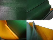 Load image into Gallery viewer, 極美品 GOYARD ゴヤール カードケース パスポートケース 名刺入れ ヘリンボーン グリーン イエロー PVC 中古 64029