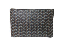 Load image into Gallery viewer, 極美品 GOYARD ゴヤール セナMM クラッチバッグ セカンドバッグ ヘリンボーン ブラック シルバー金具 中古 64030