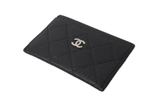 Load image into Gallery viewer, CHANEL シャネル キャビアスキン カードケース ココマーク 14番台 ブラック シルバー金具 美品 中古 64033