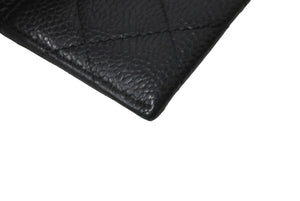 CHANEL シャネル キャビアスキン カードケース ココマーク 14番台 ブラック シルバー金具 美品 中古 64033