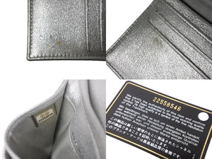 CHANEL シャネル ココマーク パスケース 22番台 二つ折り レザー ブラック シルバー 美品 中古 64034