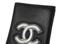 Load image into Gallery viewer, CHANEL シャネル ココマーク パスケース 22番台 二つ折り レザー ブラック シルバー 美品 中古 64034