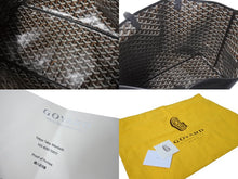 Load image into Gallery viewer, 極美品 GOYARD ゴヤール サック アンジュGM トートバッグ リバーシブル ポーチ付き キャンバス カーフスキン ブラック 中古 64036