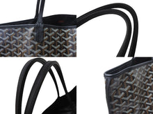 Load image into Gallery viewer, 極美品 GOYARD ゴヤール サック アンジュGM トートバッグ リバーシブル ポーチ付き キャンバス カーフスキン ブラック 中古 64036