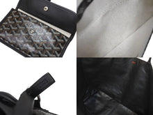 Load image into Gallery viewer, 極美品 GOYARD ゴヤール サック アンジュGM トートバッグ リバーシブル ポーチ付き キャンバス カーフスキン ブラック 中古 64036