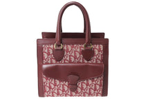 Load image into Gallery viewer, Christian Dior クリスチャンディオール ハンドバッグ トロッター柄 B0B 0022 キャンバス レザー レッド 美品 中古 64041