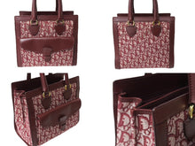 Load image into Gallery viewer, Christian Dior クリスチャンディオール ハンドバッグ トロッター柄 B0B 0022 キャンバス レザー レッド 美品 中古 64041