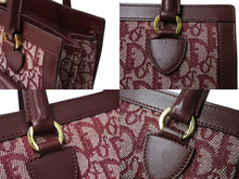 Load image into Gallery viewer, Christian Dior クリスチャンディオール ハンドバッグ トロッター柄 B0B 0022 キャンバス レザー レッド 美品 中古 64041