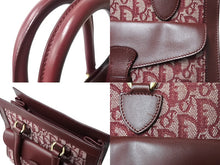 Load image into Gallery viewer, Christian Dior クリスチャンディオール ハンドバッグ トロッター柄 B0B 0022 キャンバス レザー レッド 美品 中古 64041