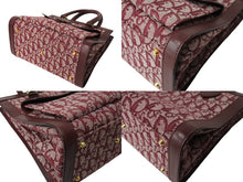 Load image into Gallery viewer, Christian Dior クリスチャンディオール ハンドバッグ トロッター柄 B0B 0022 キャンバス レザー レッド 美品 中古 64041