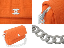 Load image into Gallery viewer, CHANEL シャネル ココマーク マトラッセ ハンドバッグ プラチェーン パイル 7番台 2002年 オレンジ ホワイト 美品 中古 64043