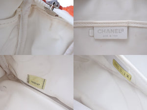 CHANEL シャネル ココマーク マトラッセ ハンドバッグ プラチェーン パイル 7番台 2002年 オレンジ ホワイト 美品 中古 64043