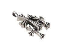Load image into Gallery viewer, 極美品 CHROME HEARTS クロムハーツ トリプルクロス 3CH CRS SML 3CH クロス シルバーペンダントトップ シルバー 925 64044