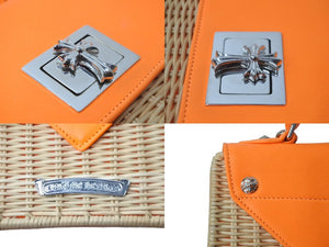 極美品 CHROME HEARTS クロムハーツ GROW UP 2WAY BAG スモール ハンドバッグ CHクロスクロージャ― オレンジ シルバー925 中古 64047