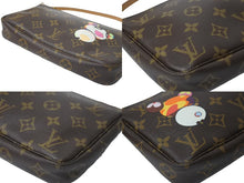 Load image into Gallery viewer, LOUIS VUITTON ルイヴィトン ハンドバッグ ポシェット アクセソワール 村上隆 M51981 パンダ モノグラム ゴールド金具 美品 中古 64054