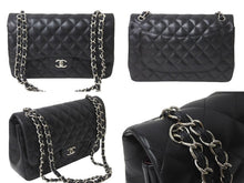 Load image into Gallery viewer, 極美品 CHANEL シャネル チェーンショルダーバッグ マトラッセ30 Wフラップラップ ブラックシルバー 19番台 中古 64059