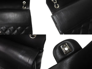 極美品 CHANEL シャネル チェーンショルダーバッグ マトラッセ30 Wフラップラップ ブラックシルバー 19番台 中古 64059