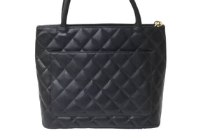 極美品 CHANEL シャネル ハンドバッグ 復刻トート キャビアスキン マトラッセ ココマーク 9番台 ゴールド金具 中古 64073