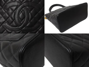 極美品 CHANEL シャネル ハンドバッグ 復刻トート キャビアスキン マトラッセ ココマーク 9番台 ゴールド金具 中古 64073
