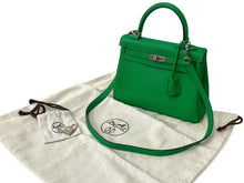 Load image into Gallery viewer, 新品同様 HERMES エルメス ケリー25 ショルダーバッグ T刻 バンブー トリヨンクレマンス シルバー金具 中古 64076