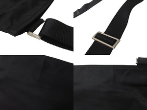 PRADA プラダ ナイロンショルダーバッグ ブラック トライアングルロゴ レザー 黒鞄 斜め掛け シルバー金具 美品 中古 64081 