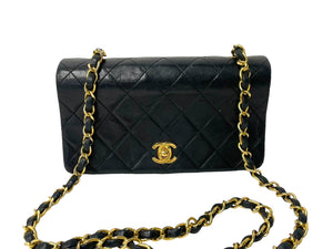 CHANEL シャネル ミニマトラッセ チェーンショルダーバッグ 1番台 ブラック ゴールド金具 良品 中古 64089