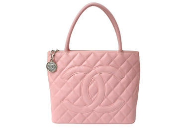 極美品 CHANEL シャネル 復刻トート 8番台 ハンドバッグ ココマーク キャビアスキン ピンク ゴールド金具 中古 64090
