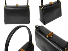 Load image into Gallery viewer, GUCCI オールドグッチ バンブー ショルダーバッグ ハンドバッグ 000 406 0175 レザー ブラック ブラウン 美品 中古 64091