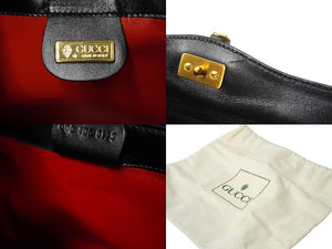 GUCCI バンブー ハンドバッグ ブラウン マットゴールド レザー