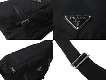 画像をギャラリービューアに読み込む, PRADA プラダ メッセンジャーバッグ ショルダーバック BT0696 ナイロン ブラック NERO シルバー金具 美品 中古 64094 