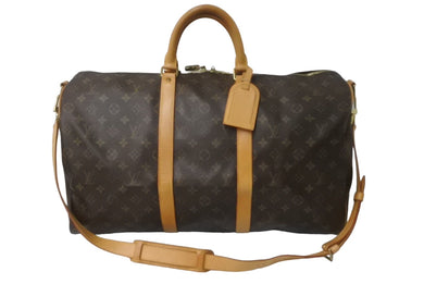 LOUIS VUITTON ルイヴィトン キーポルバンドリエール 50 ボストンバッグ M41416 モノグラム ブラウン PVC レザー 美品 中古 64095