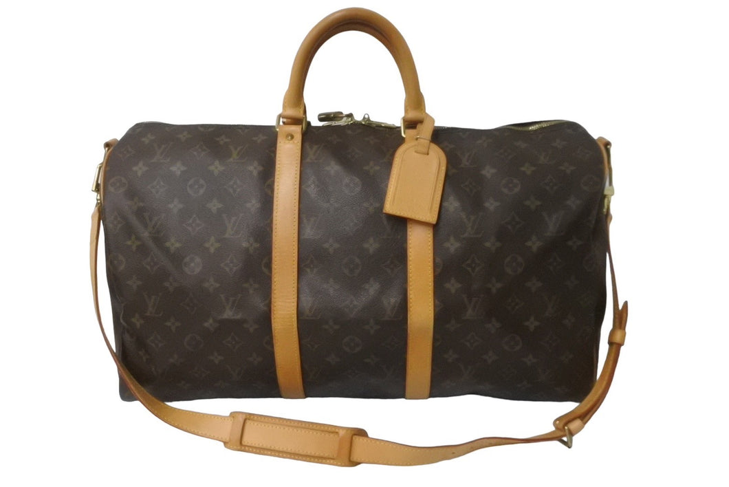 LOUIS VUITTON ルイヴィトン キーポルバンドリエール 50 ボストンバッグ M41416 モノグラム ブラウン PVC レザー 美品 中古 64095