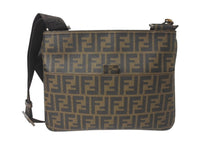 画像をギャラリービューアに読み込む, 極美品 FENDI フェンディ ズッカ FFショルダーバッグ メッセンジャーバッグ 7A247-UZD PVC ブラウン ゴールド金具 中古 64097 