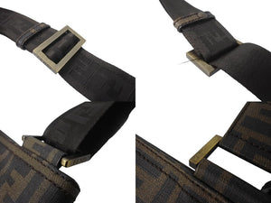 極美品 FENDI フェンディ ズッカ FFショルダーバッグ メッセンジャーバッグ 7A247-UZD PVC ブラウン ゴールド金具 中古 64097 