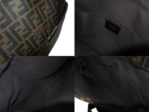 極美品 FENDI フェンディ ズッカ FFショルダーバッグ メッセンジャーバッグ 7A247-UZD PVC ブラウン ゴールド金具 中古 64097 