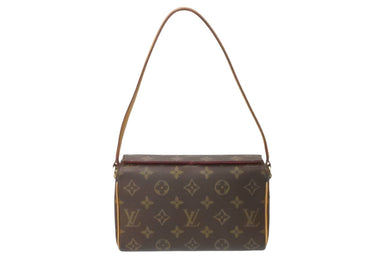 LOUIS VUITTON ルイヴィトン レシタル ハンドバッグ モノグラム M51900 ブラウン PVC レザー 美品 中古 64100