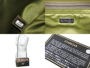 極美品 CHANEL シャネル ココキューバ スパンコール チェーン ショルダーバッグ 23番台 2016年 ラムスキン カーキ 中古 64103