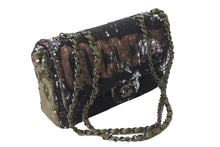 Load image into Gallery viewer, 極美品 CHANEL シャネル ココキューバ スパンコール チェーン ショルダーバッグ 23番台 2016年 ラムスキン カーキ 中古 64103