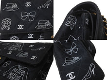 Load image into Gallery viewer, CHANEL シャネル マトラッセ25 Wフラップ チェーンショルダーバッグ 7番台 アイコンプリント ラムスキン ネイビー 美品 中古 64105