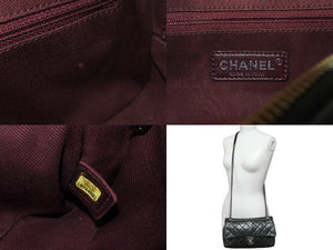 CHANEL シャネル チェーンショルダーバッグ ココマーク 19番台 2014年 カーフスキン グリーン シルバー金具 美品 中古 64106