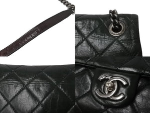 CHANEL シャネル チェーンショルダーバッグ ココマーク 19番台 2014年 カーフスキン グリーン シルバー金具 美品 中古 64106